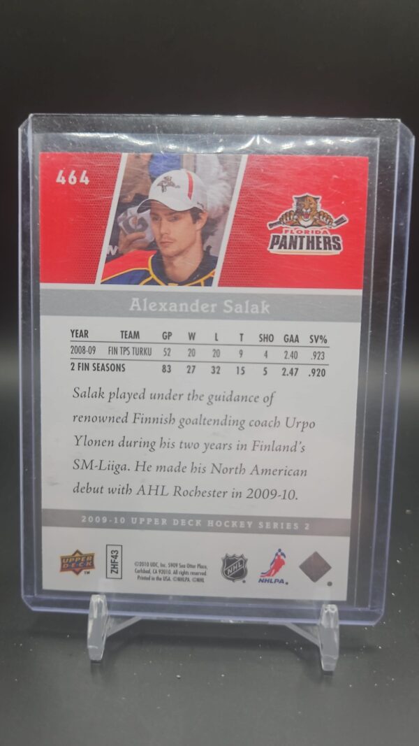 2009-10 Upper Deck Series 2 #464 Alexander Salak Young Guns - Image 2