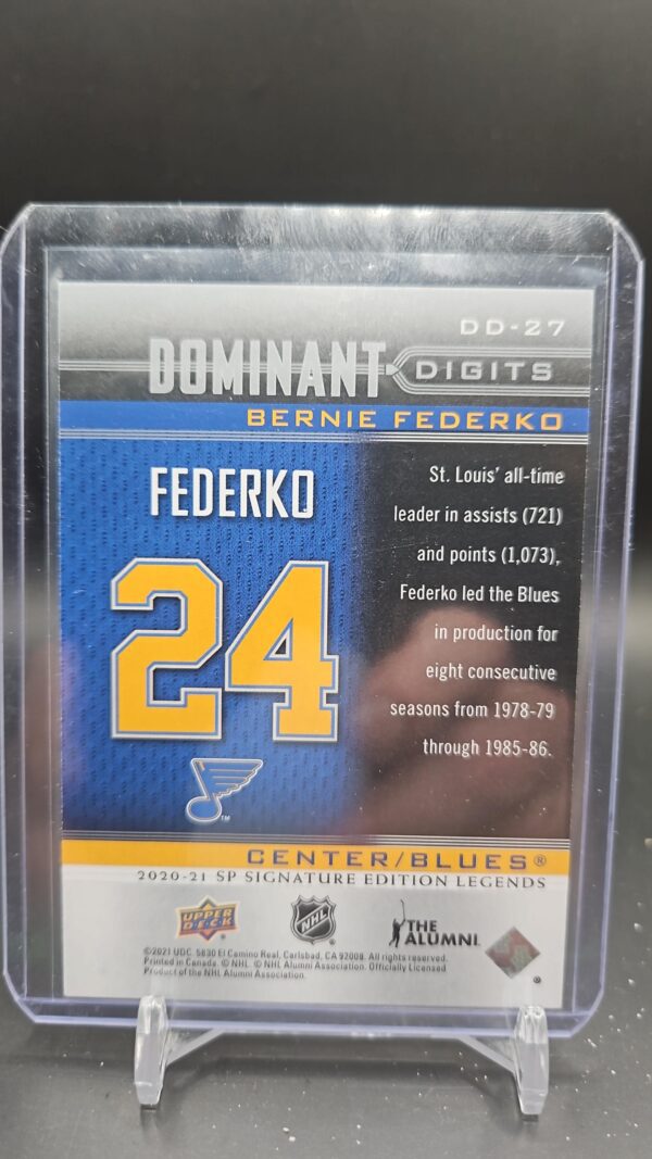 2020-21 SP Signature Legends Dominant Digits 24 Bernie Federko #DD-27 - Image 2