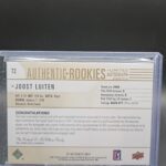 2021 SP Authentic Signature Swatch Limited /100 Joost Luiten #72 Rookie Auto - Image 2