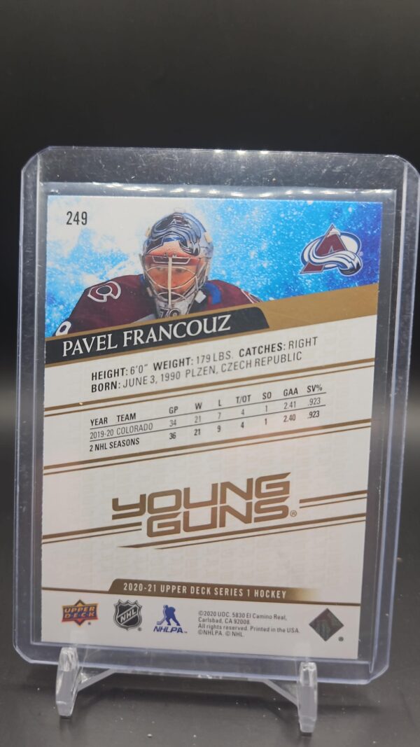 2020-21 Upper Deck #249 Pavel Francouz Young Guns Speckled Rainbow Foil - Image 2