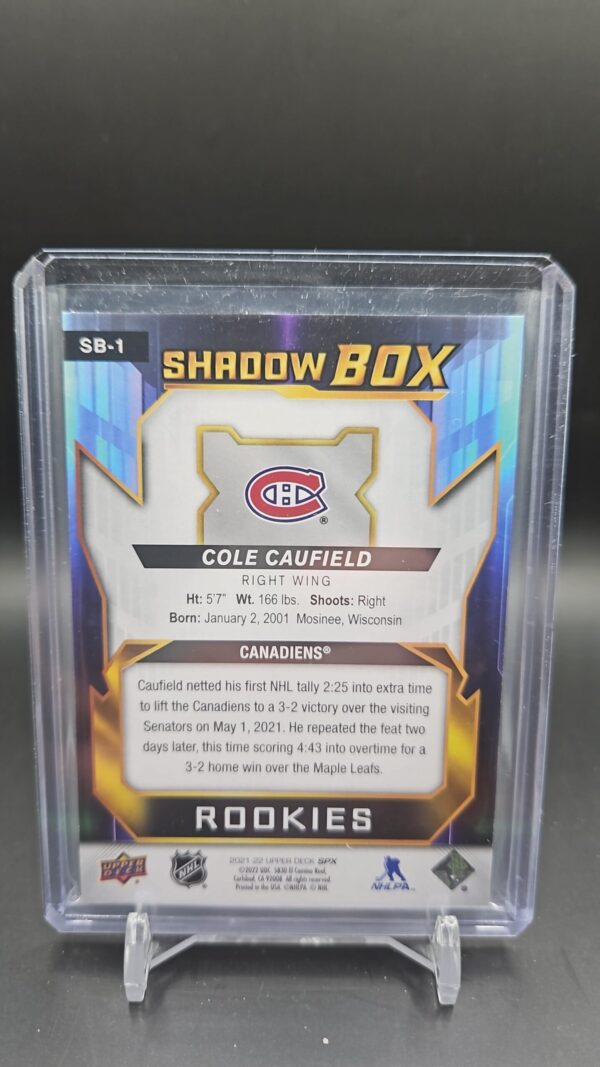 2021-22 SPx Shadow Box Rookies Cole Caufield #SB-1 Montreal Canadiens - Image 2