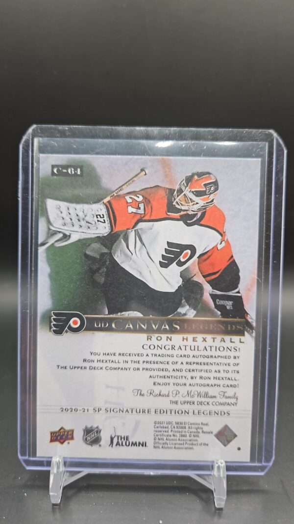 Ron Hextall 2020-21 Upper Deck Signature Edition Legends Canvas Autographs #C-64 – Flyers Goalie Auto - Image 2