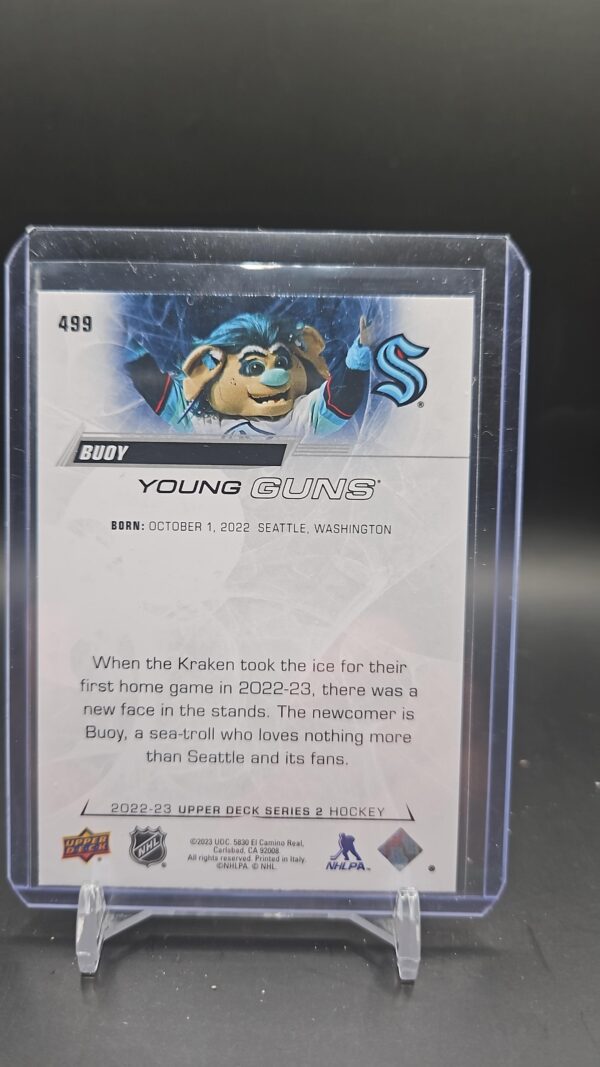 2022-23 Upper Deck Kraken Mascot Young Guns Rookie #499 - Image 2