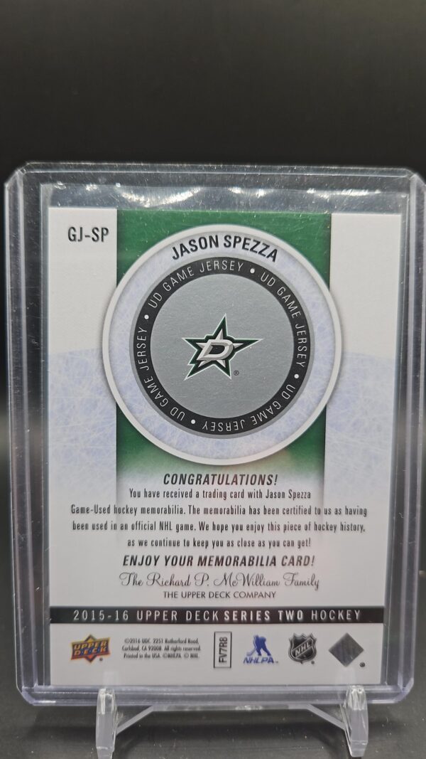 2015–16 Upper Deck UD Game Jersey Series 2 Jason Spezza #GJ-SP - Image 2