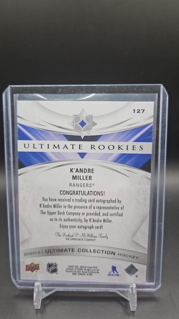 2020-21 UD ULTIMATE COLLECTION #127 ROOKIE AUTO /299 K'ANDRE MILLER - Image 2