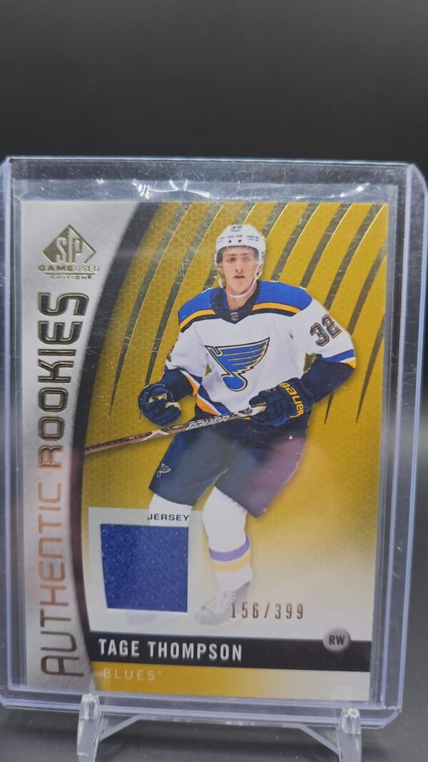 2017 SP Game Used Authentic Rookies Gold Jersey /399 Tage Thompson #97 Rookie RC