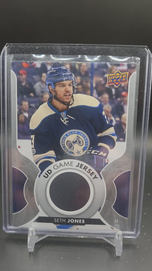 2017-18 Upper Deck Seth Jones Game Jersey GJ-SJ Series 1 Hockey Blue Jackets