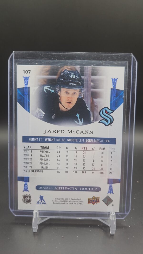 Jared McCann 2022-23 Artifacts Silver /599 Seattle Kraken #107 - Image 2