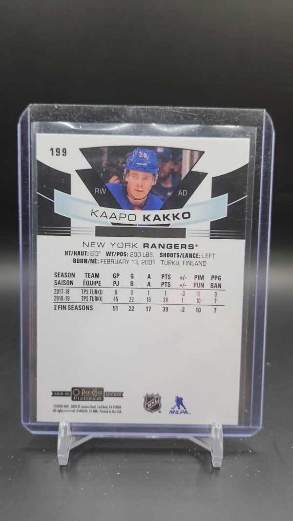 2019-20 OPC Platinum Marquee Rookies Kaapo Kakko #199 - Image 2