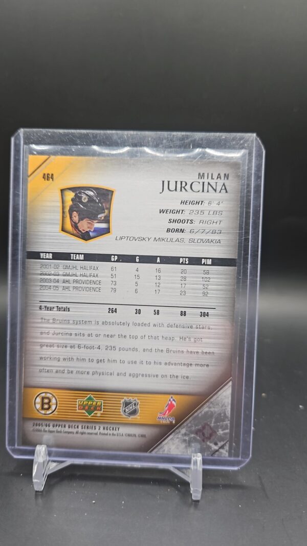 2005-06 Upper Deck Young Guns Milan Jurcina Series 2 Boston Bruins #464 - Image 2