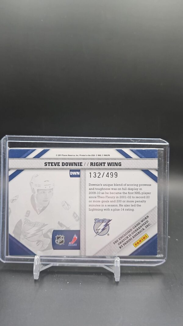 2010-11 Pinnacle Threads Steve Downie #DWN Tampa Bay Lightning #’d /499 - Image 2