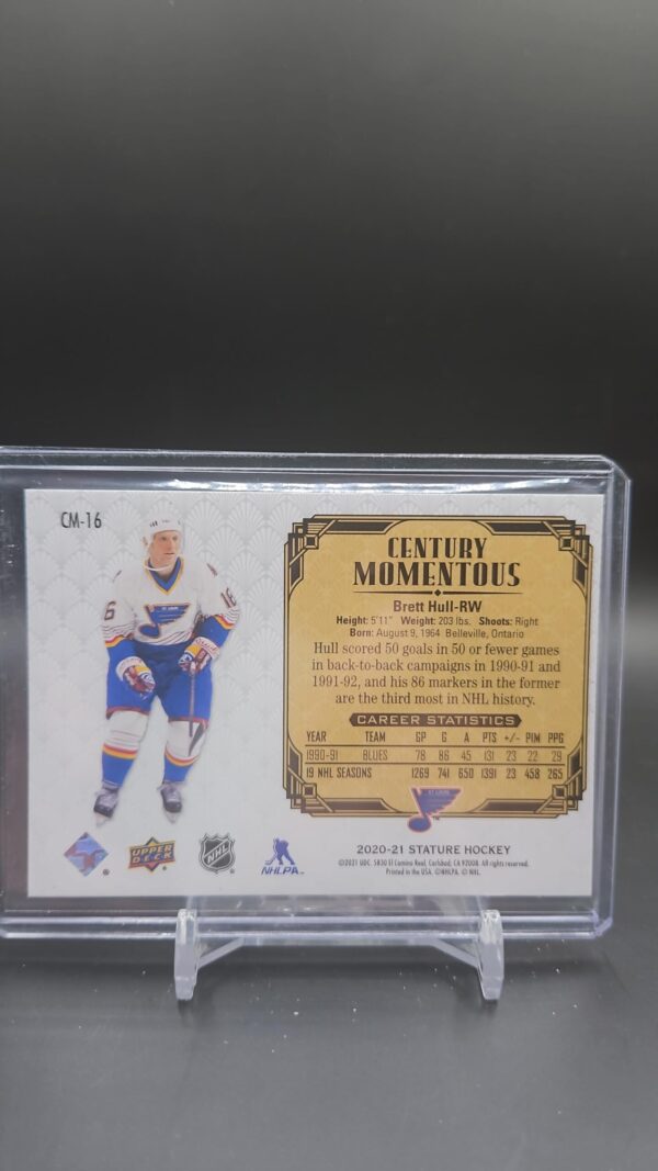 2020-21 Upper Deck Stature Century Momentous Green /149 Brett Hull #CM-16 - Image 2