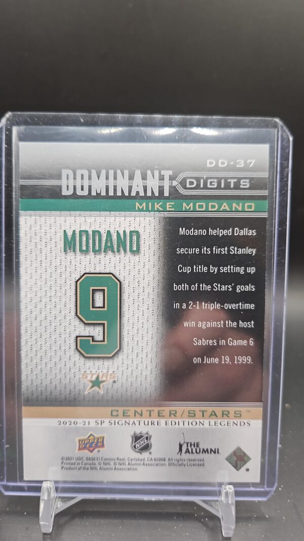 Mike Modano 2020-21 SP Signature Edition Legends Dominant Digits #DD-37 Dallas - Image 2