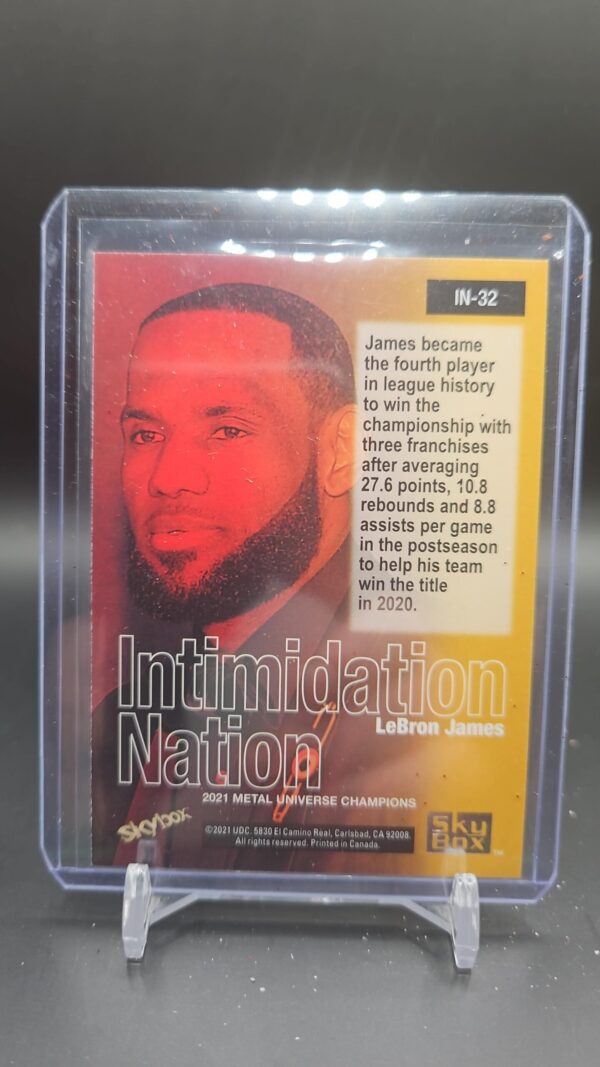 2021 Skybox Metal Universe Champions Intimidation Nation LeBron James #IN-32 - Image 2