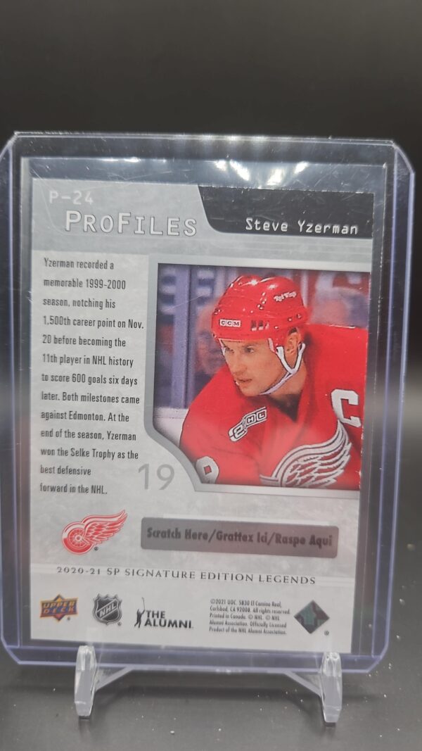 2020-21 SP Signature Edition Legends Steve Yzerman #P-24 Profiles Bounty Unused - Image 2