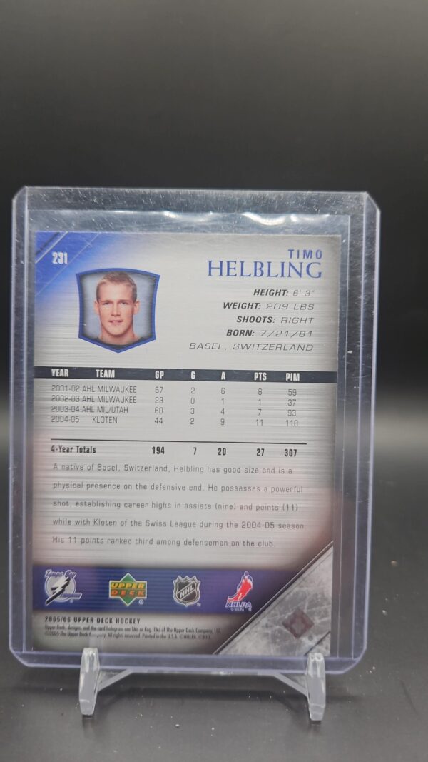2005-06 Upper Deck Timo Helbling Young Guns Series 1 #231 - Image 2