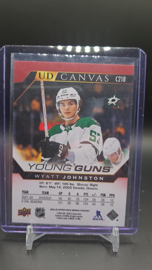 2022-23 Upper Deck Wyatt Johnson UD Canvas Young Guns #C218 - Image 2