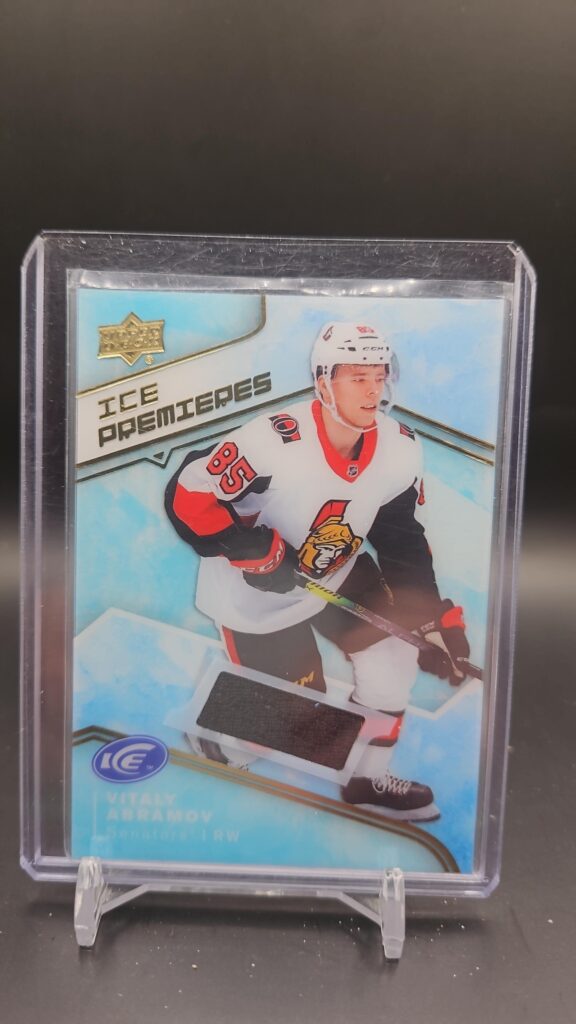 Vitaly Abramov, Upper Deck Ice Premieres, 2019-20, Jersey, #IPJ-VA, NHL, game-used patch