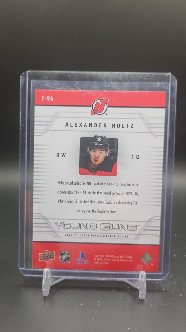 2021-22 Upper Deck Extended Series Tribute Young Guns Alexander Holtz #T-96 - Image 2
