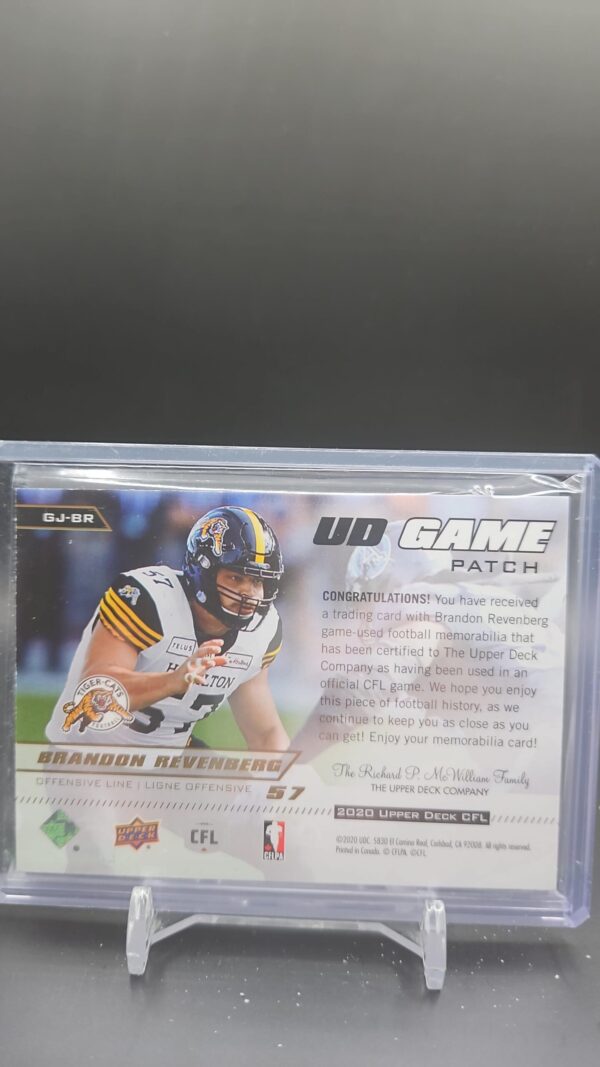 2020 Upper Deck CFL UD Game Jersey Brandon Revenberg #GJ-BR /25 - Image 2