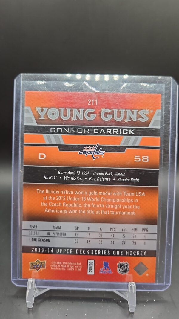 2013-2014 Connor Carrick Young Guns Upper Deck Washington Capitals #211 - Image 2