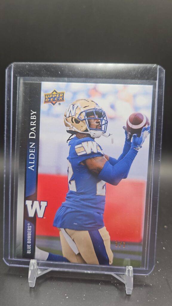 2021 Upper Deck CFL 1/1 Alden Darby #193 One of One Toronto Argonauts Card