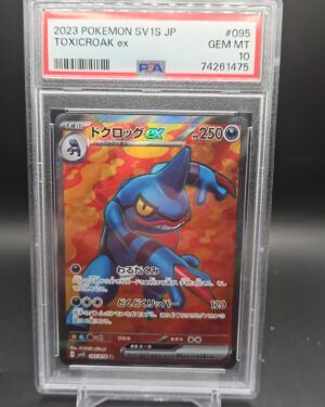 Pokémon TCG Scarlet EX Toxicroak ex 095/078 SR Full Art Japanese card, graded PSA 10 GEM MINT, featuring secret rare full art design, vibrant colors, and exclusive Japanese set artwork for top collectors.