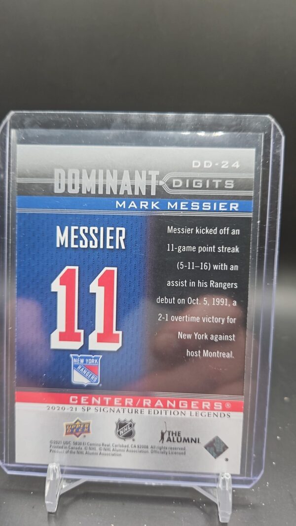 2020-21 SP Signature Legends Dominant Digits #DD24 Mark Messier - RANGERS - Image 2