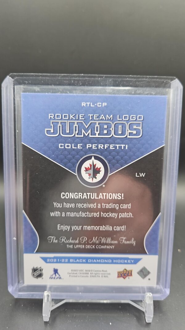 2021-22 Black Diamond Rookie Team Logo Jumbo Cole Perfect #RTL-CP - Image 2