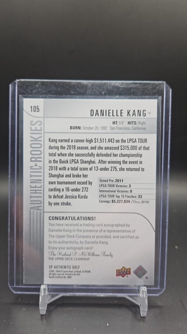 2021 Upper Deck SP Authentic Danielle Kang Auto Autograph /799 #105 - Image 2