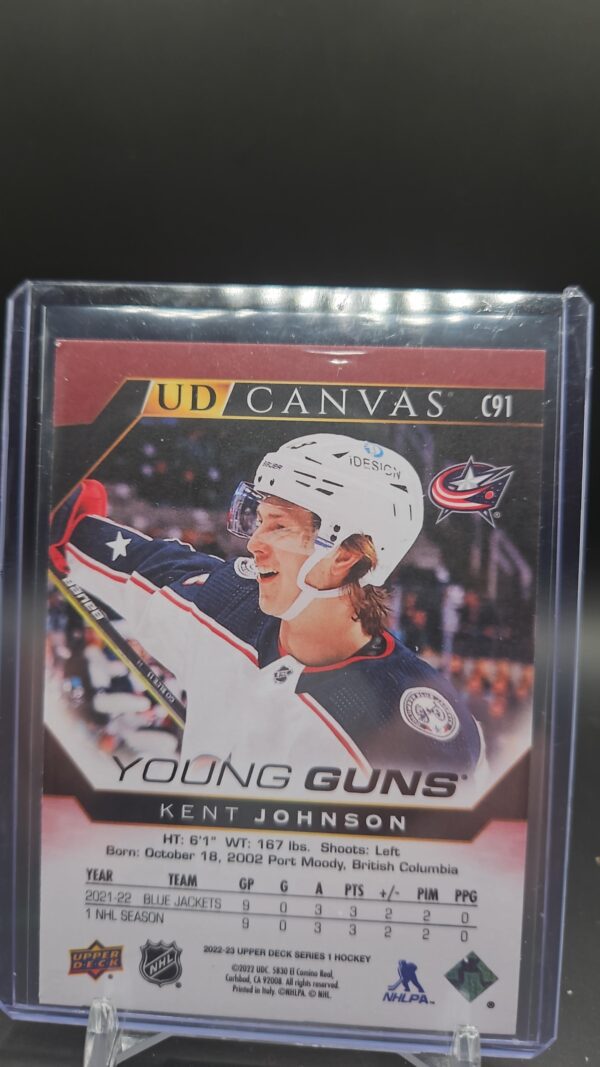 2022-23 Upper Deck UD Canvas Young Guns series 1 #C91 Kent Johnson - Image 2