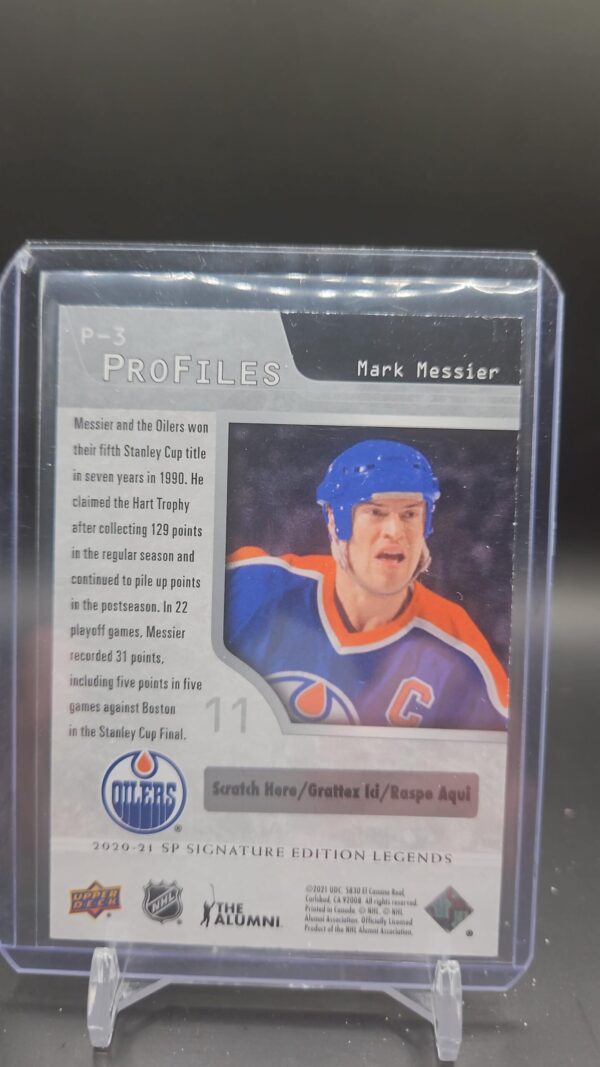 2020-21 Upper Deck SP Signature Edition Legends Profiles Mark Messier #P-3 - Image 2