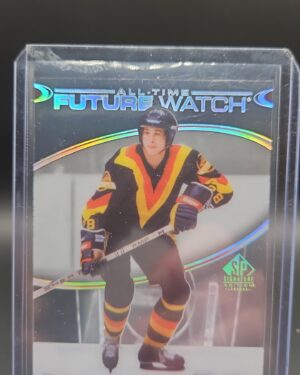 2020 SP Signature Edition Legends All-Time Future Watch Acetate Rick Vaive #381, featuring a clear acetate design and honoring the Toronto Maple Leafs goal-scoring legend, from the SP Signature Edition Legends set.