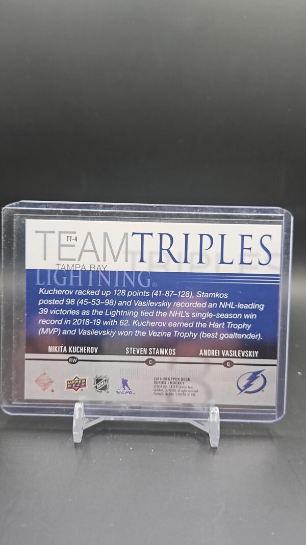 2019-20 UPPER DECK TEAM TRIPLES TAMPA BAY #TT-4 KUCHEROV STAMKOS VASILEVSKIY - Image 2