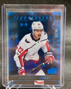 Madison Bowey, Upper Deck Series 2, 2017-18, Fluorescence Blue, #F-48, /50, Washington Capitals