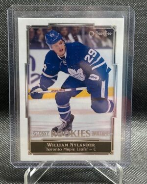 2016-17 Upper Deck Series 2 Glossy Rookies William Nylander #R-4 rookie card featuring Toronto Maple Leafs forward, sharp gloss finish, and collector appeal