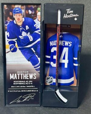 Tim Hortons Mini Hockey Stick Auston Matthews, official NHL collectible, compact and display-ready.