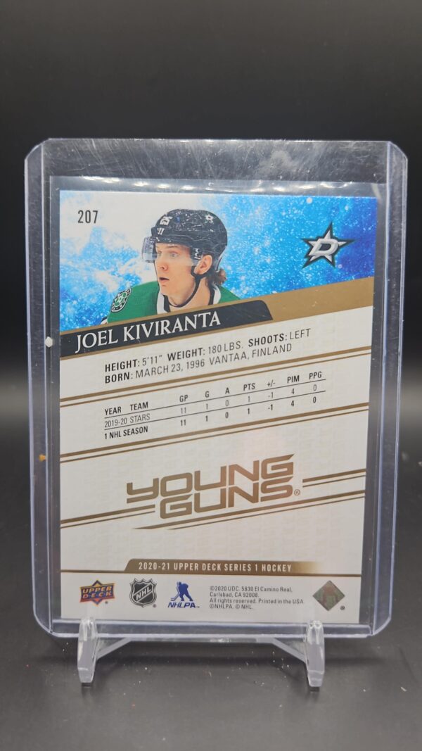2020-21 Upper Deck Young Guns Speckled Rainbow Joel Kiviranta #207 Rookie RC - Image 2