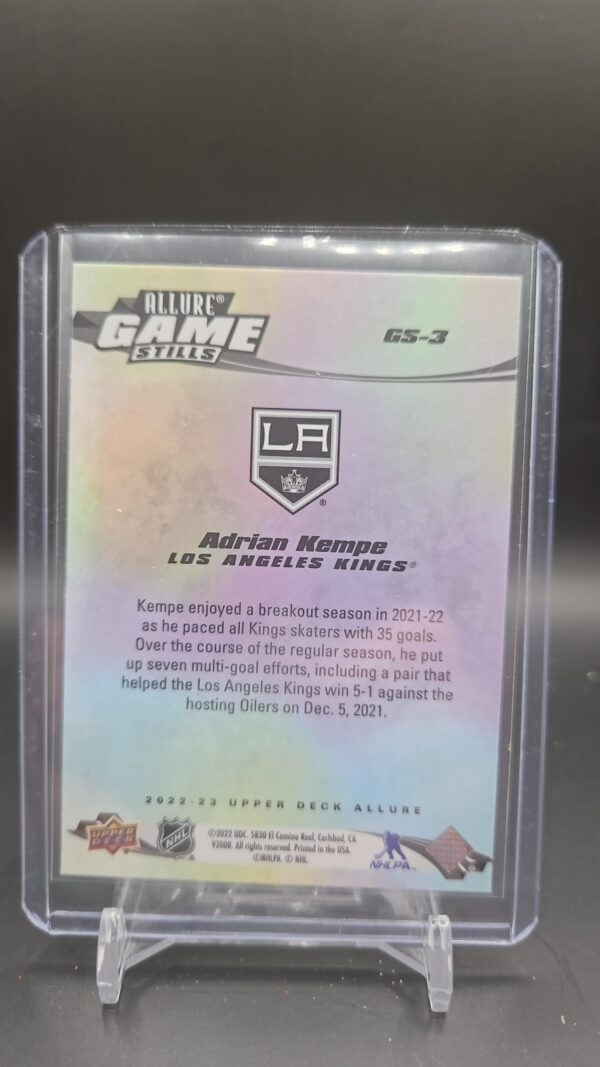 2022-23 Allure Hockey Game Stills Adrian Kempe GS-3 LA Kings - Image 2