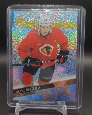 Alec Regula Upper Deck Series 2 Young Guns Speckled Rainbow Foil 2020-21 rookie card #478