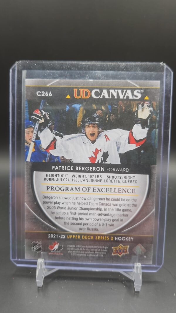 2021-22 Upper Deck PROGRAM OF EXCELLENCE Canvas #C266 Patrice Bergeron - Image 2