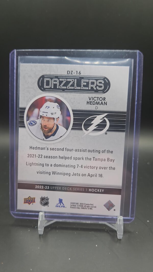 2022-23 Upper Deck Dazzlers BLUE DZ-16 Victor Hedman Tampa Bay Lightning - Image 2