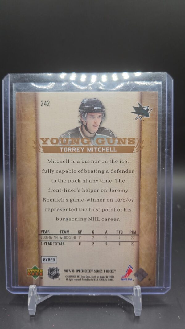2007-08 Upper Deck Young Guns Torrey Mitchell #242 series 1 - Image 2