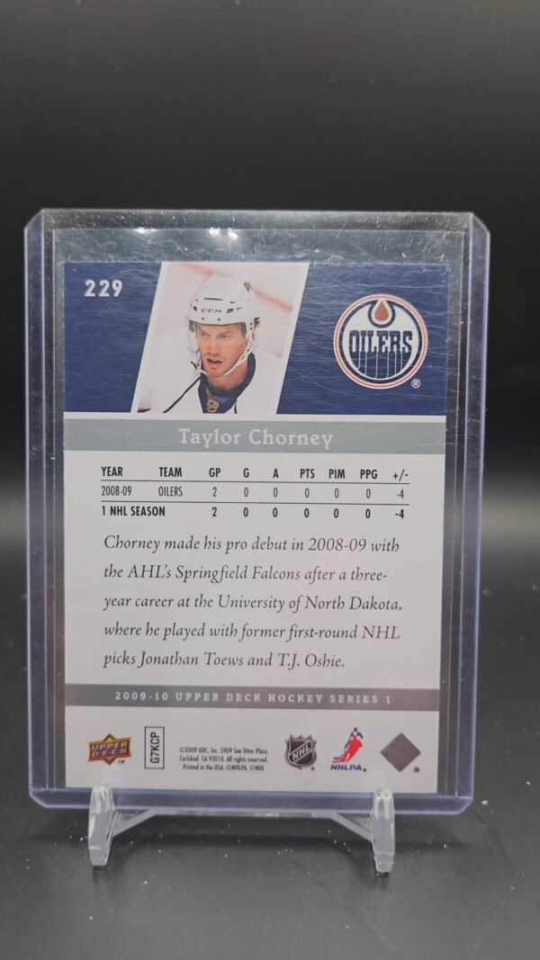 2009-10 Upper Deck Young Guns Taylor Chorney Edmonton Oilers #229 - Image 2
