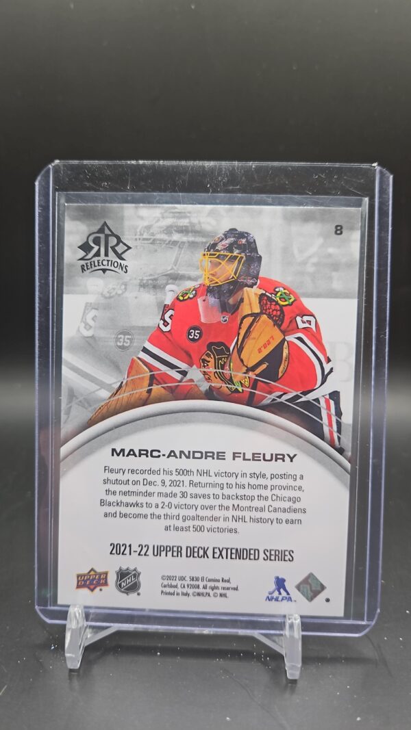 2021-22 MARC-ANDRE FLEURY UD EXTENDED TRIPLE REFLECTIONS AMETHYST #8 /300 - Image 2