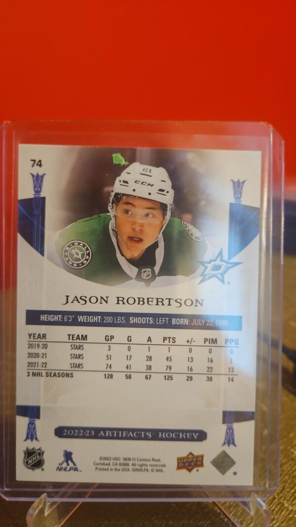 2022-23 Artifacts Copper #74 Jason Robertson # /299 - Image 3