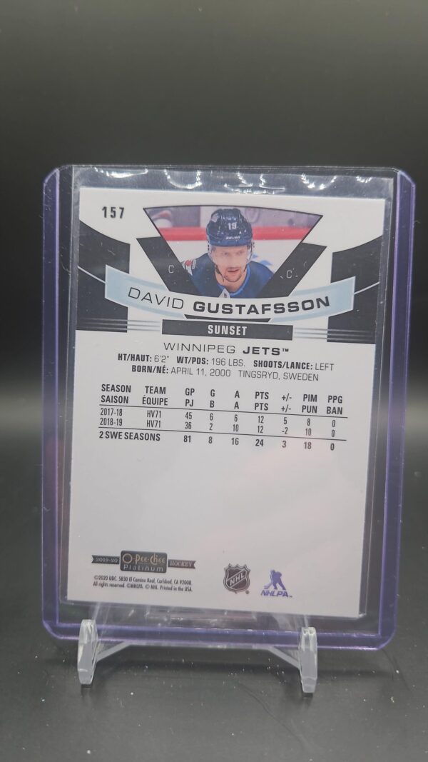 2019-20 O-Pee-Chee Platinum Marquee Rookie Sunset David Gustafsson #157 - Image 2