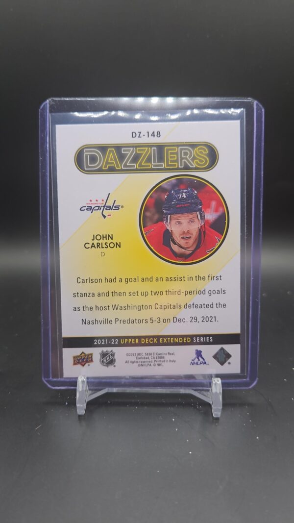 2021-22 Upper Deck Extended Series Dazzlers Blue John Carlson #DZ-148 Capital - Image 2