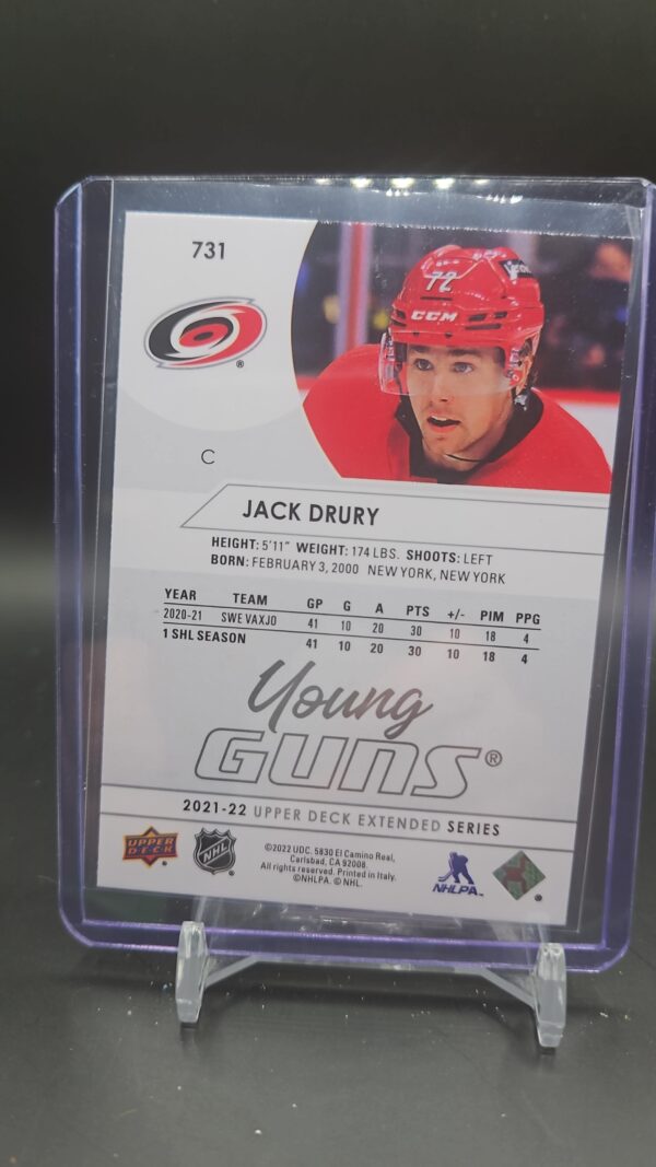2021-22 Upper Deck Young Guns Hockey Rookie #731 Jack Drury - Image 2
