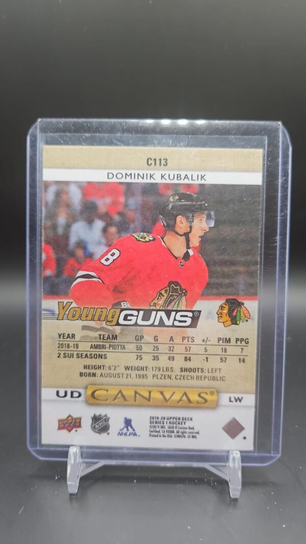 2019-20 Upper Deck Series 1 Young Guns Canvas Dominik Kubalik Rookie RC C113 - Image 2